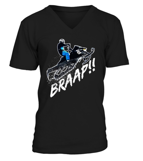 Braap Snowmobile T-Shirts Snowmobile Riding Shirts for Men V-Neck T-shirt
