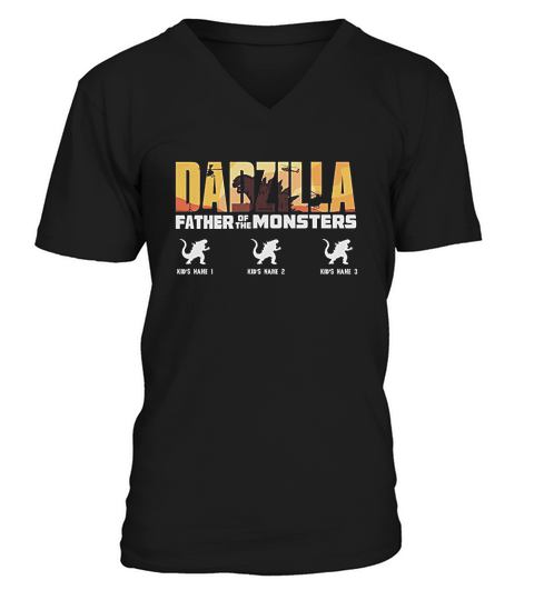Dadzilla Father Of The Monsters Vintage V-Neck T-shirt
