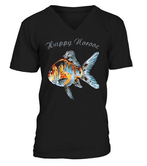 Happy Norooz Shubunkin Goldfish Persian New Year V-Neck T-shirt