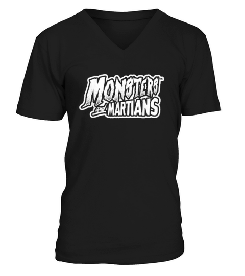 Horror Art Monsters & Martians Psychobilly V-Neck T-shirt