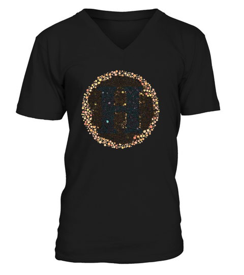Letter H Ishihara Test colorblind V-Neck T-shirt
