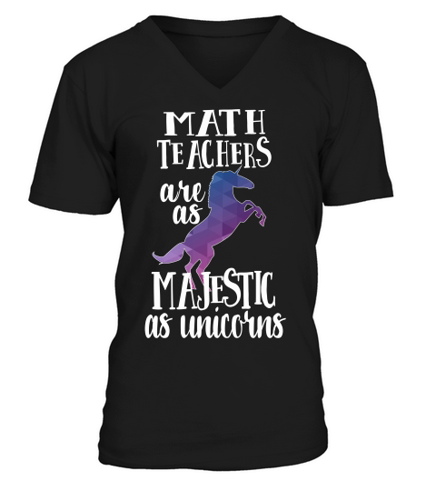 Math Teacher Long Sleeve T Shirt, Math Teachers Unicorn Gift V-Neck T-shirt
