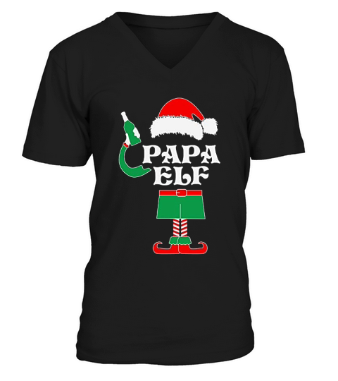 Santa Elf Black Ugly Christmas Happy Holiday Xmas Outfit Gift For Men V-Neck T-shirt