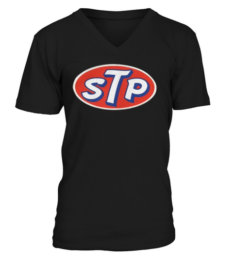 STP Vintage Style Auto Racing Motor V-Neck T-shirt