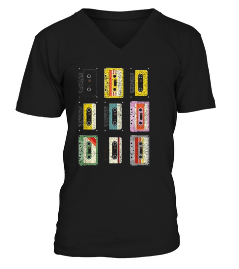 Vintage Set Of Cassettes Tape Classic Mixtapes 80s 90s V-Neck T-shirt