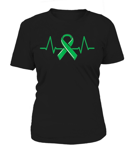 Kidney Donor Heartbeat  Organ Green Ribbon Awareness Women's T-Shirt
