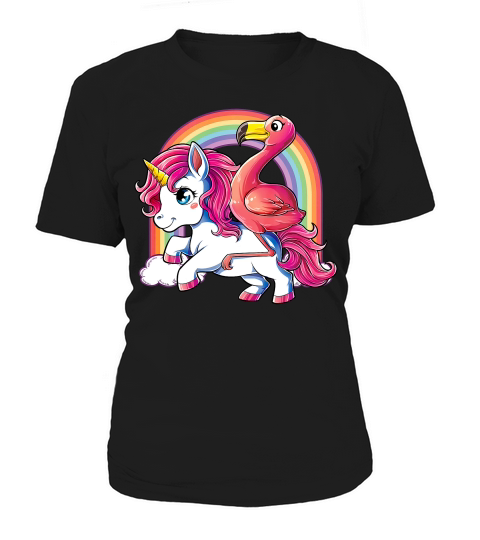 Pink Flamingo Unicorn T Shirt Bird Lovers Squad Rainbow Gift Women's T-Shirt