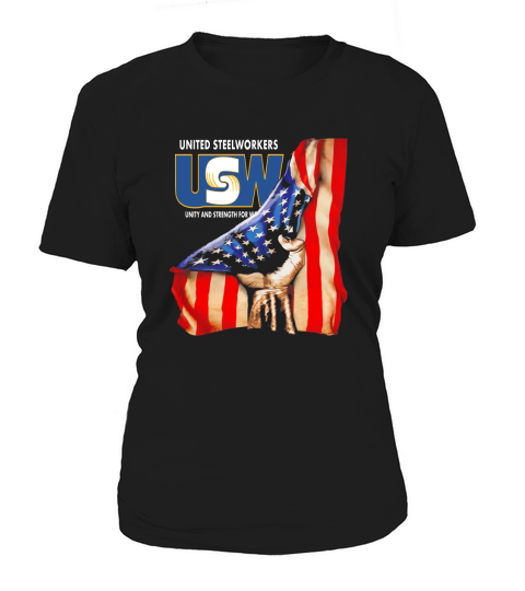 United Steelworkers Unity And Strength For Workers American Flag - Unisex Long Sleeve Women's T-Shirt