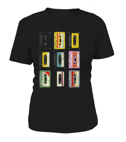 Vintage Set Of Cassettes Tape Classic Mixtapes 80s 90s Women's T-Shirt