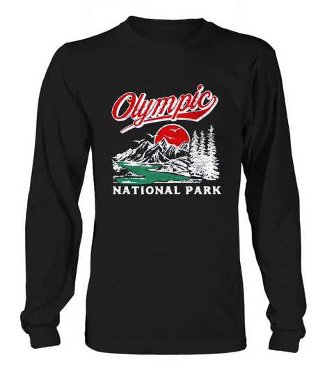 Olympic National Park Retro 80S Mountains Gift Te Hoodie Unisex Long sleeved Unisex
