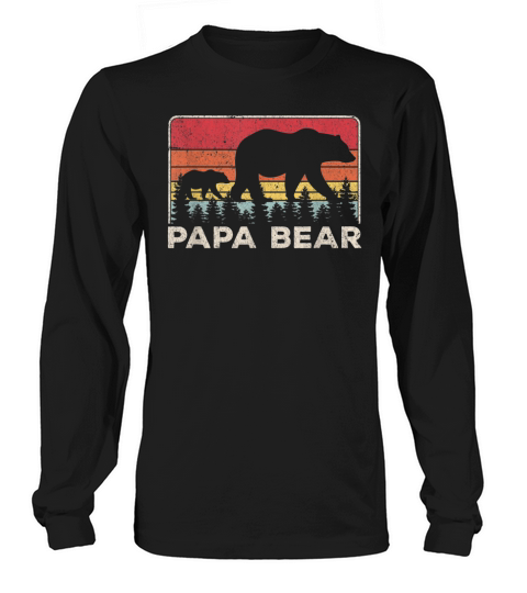Papa Bear  Vintage Daddy Wildling Fathers Day Long sleeved Unisex