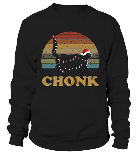 Cat Chonk Christmas Light Vintage Sweatshirt Unisex