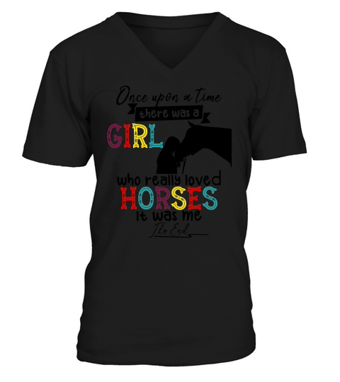 A Girl Who Really Loved Horses Girl Horseback Gift T-Shirt Unisex V-Neck T-shirt