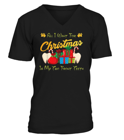 Christma Tee All I Want For Christmas Is My Two Frontth V-Neck T-shirt