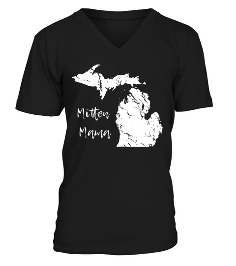 Mitten Mama Michigander T Shirt, Trendy Gift For New Mi Mom V-Neck T-shirt