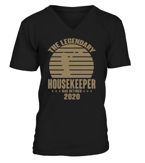 The Legendary Housekeeper Has Retired 2020 Retro V-Neck T-shirt