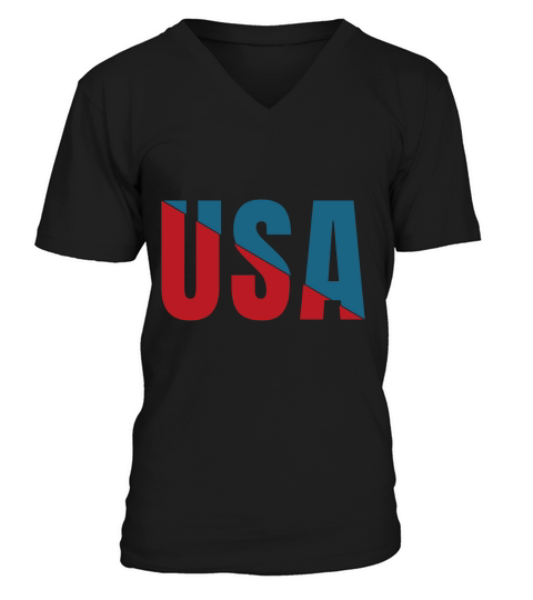 Usa red and blue patriotic V-Neck T-shirt