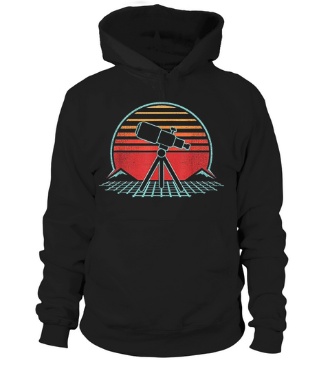 Astronomy Telescope Retro Space Science Vintage 80s Gift Hoodie Unisex