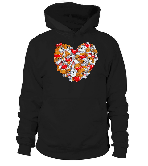 English Bulldog Valentines Day Shirt Heart Dog Lover Boys Hoodie Unisex