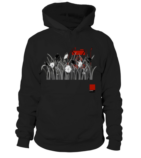 POPPY RED   full black by COLORBLIND WorldView Hoodie Unisex