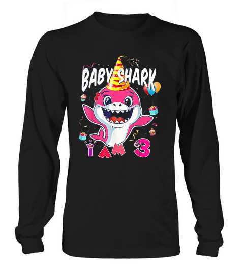 3rd Birthday Girl Baby Shark Long sleeved Unisex
