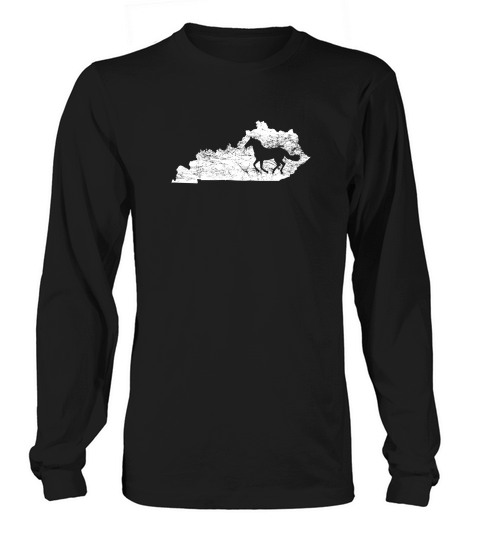 Kentucky Map Horse Kentucky Thoroughbred Long sleeved Unisex