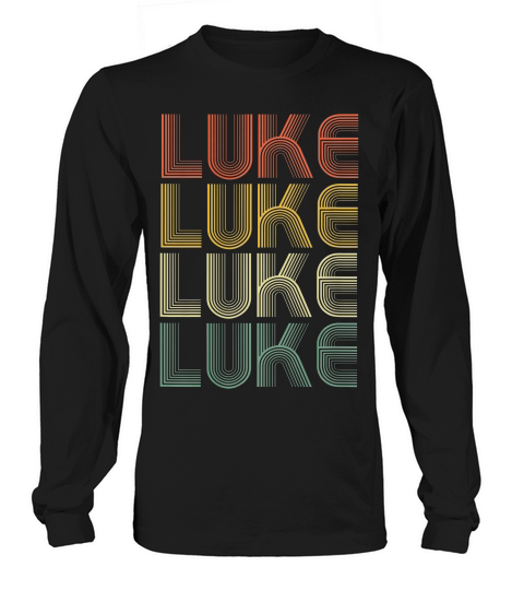 Luke Retro Personalized First Name 70s Vintage T-shirt Long sleeved Unisex