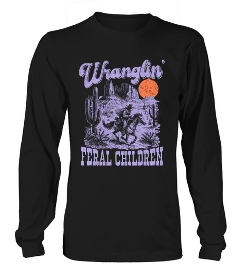 Raccoon Cowboy L Violet Long sleeved Unisex