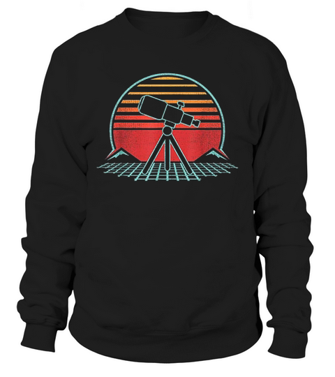 Astronomy Telescope Retro Space Science Vintage 80s Gift Sweatshirt Unisex