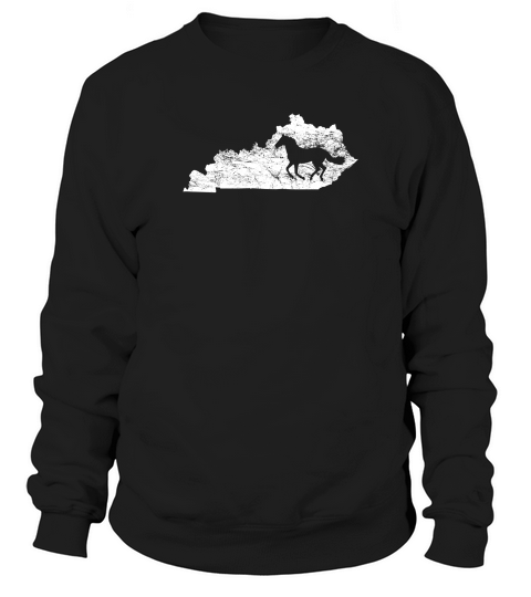 Kentucky Map Horse Kentucky Thoroughbred Sweatshirt Unisex