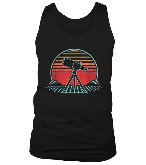 Astronomy Telescope Retro Space Science Vintage 80s Gift Tank Top Unisex