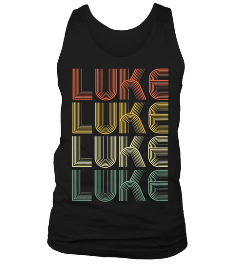 Luke Retro Personalized First Name 70s Vintage T-shirt Tank Top Unisex