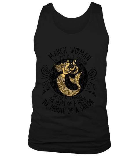 March Mermaid March Woman The Soul Of A Mermaid T-shirt Tank Top Unisex
