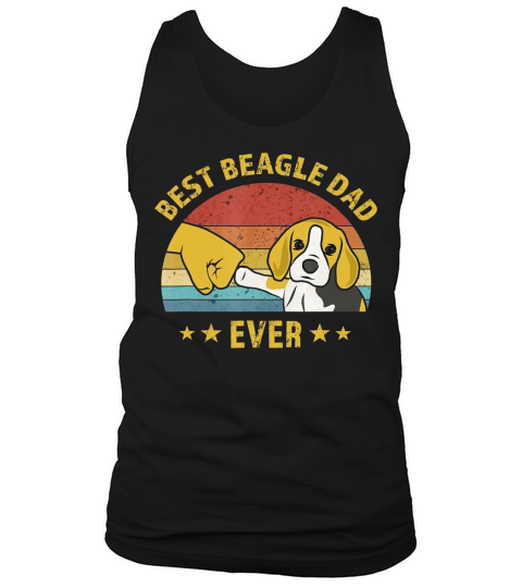Mens Cute Best Beagle Dad Ever Retro Vintage Gift Puppy Lover T-Shirt Tank Top Unisex
