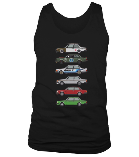 Stack of Volvo 240 Series 242 Brick Coupes Tank Top Unisex