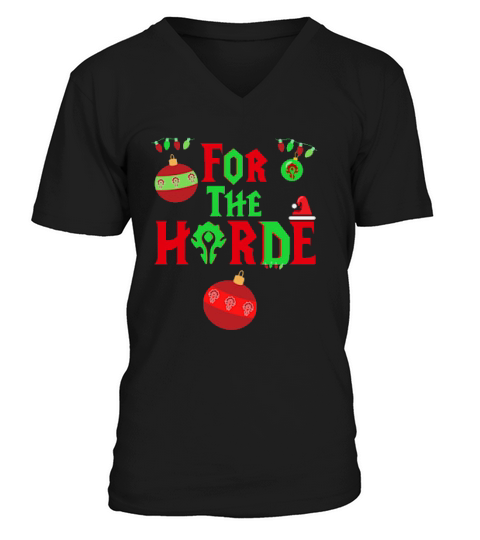 For The Horde Christmas V-Neck T-shirt
