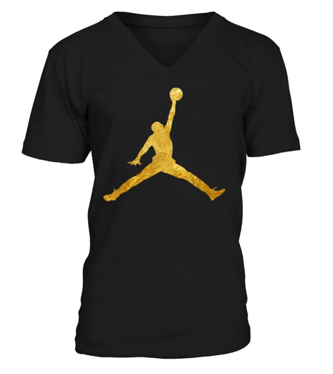 Gold Jordan Logo Tee Shirt, jordan, logo, air - Forever In My Heart V-Neck T-shirt