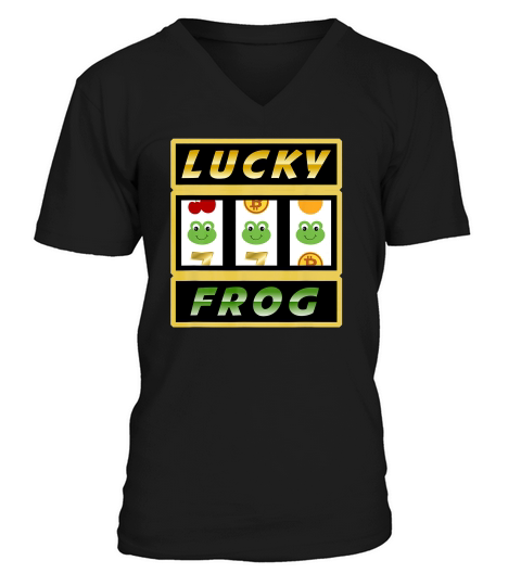 Lucky Frog Las Vegas Slot Machine Good Luck Gift T-shirt V-Neck T-shirt