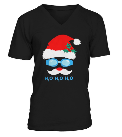Swimming Santa Claus H2o H2o H2o Christmas V-Neck T-shirt