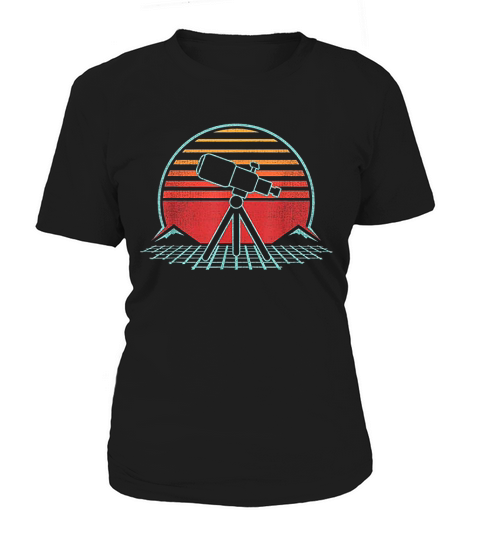 Astronomy Telescope Retro Space Science Vintage 80s Gift Women's T-Shirt