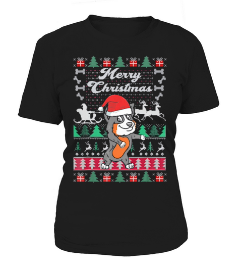 Bernese Mountain Merry Christmas Ugly Xmas Dog Lovers Women's T-Shirt
