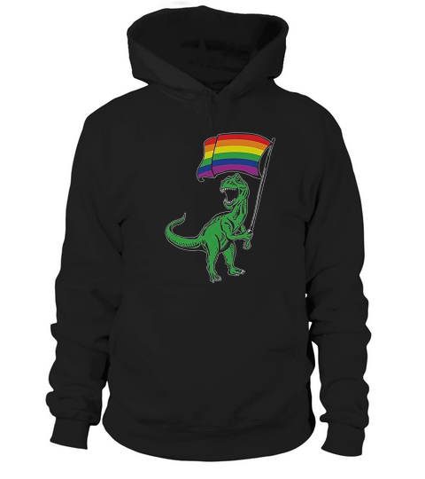 T Rex Pride Gay Lesbian Rainbow Flag Hoodie Unisex