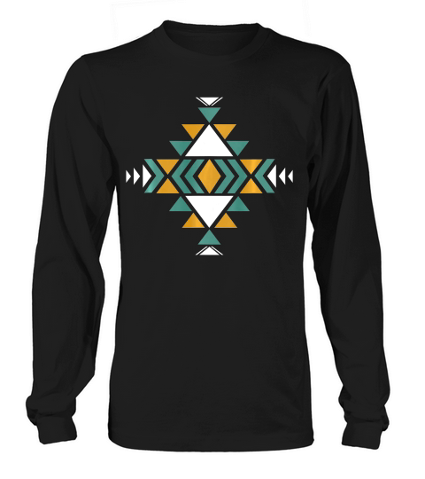 Geometric Indian Tribal Pattern T-shirt Long sleeved Unisex