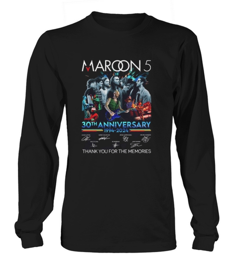 Maroon 5 Band 30 Years 1994 2024 T Shirt  Maroon 5 2024 Tour Long sleeved Unisex