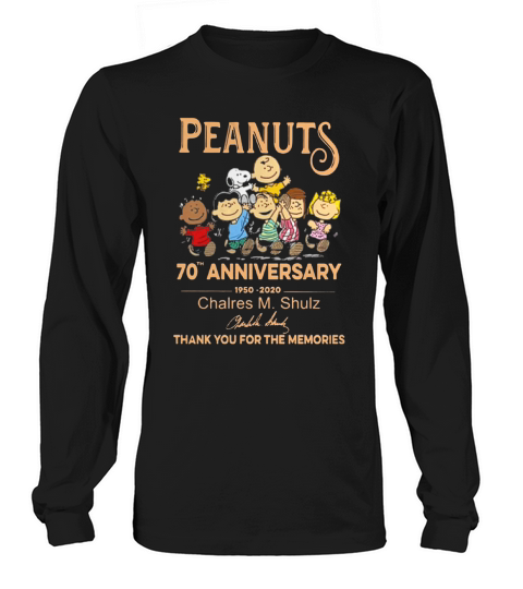 Peanuts Snoopy 70th Anniversary thank you for the memories signature Long sleeved Unisex