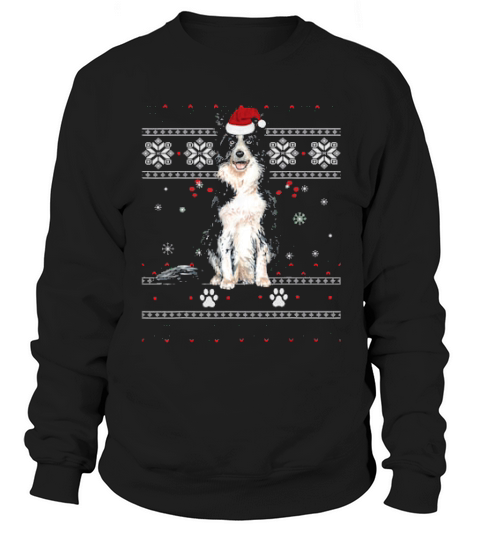 Cute Border Collie Dog Wears Cap Santa Gift For Christmas Sweatshirt Unisex