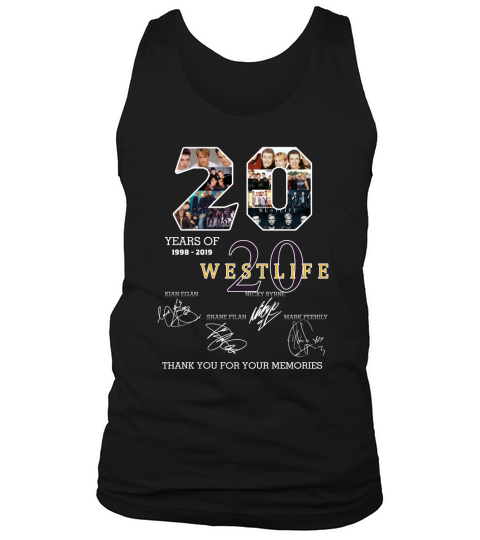 20 years of Westlife thank you for your memories shirt Tank Top Unisex