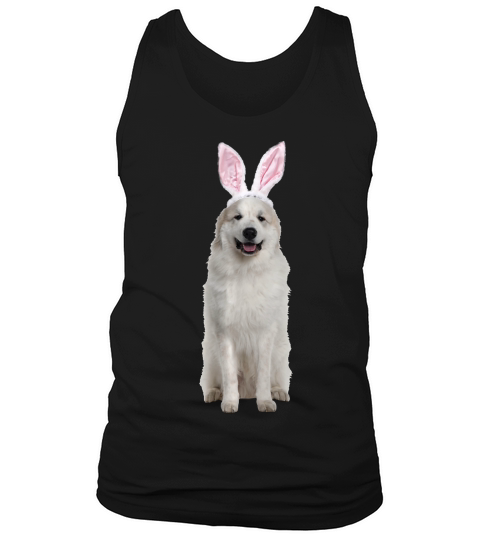 Great Pyrenees Wearing Easter Bunny Ears Dog T-shirt Tank Top Unisex