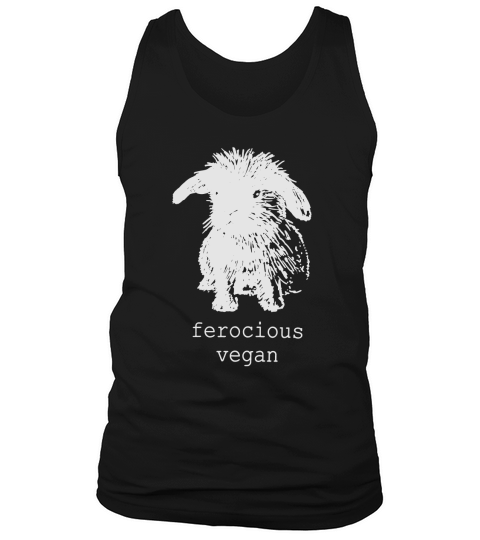 Original Ferocious Vegan bunny Tshirt  Womens Black pick your size  VeganPolice Tank Top Unisex