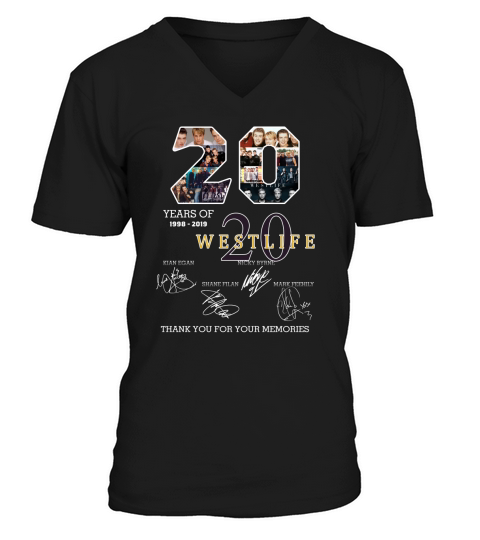 20 years of Westlife thank you for your memories shirt V-Neck T-shirt